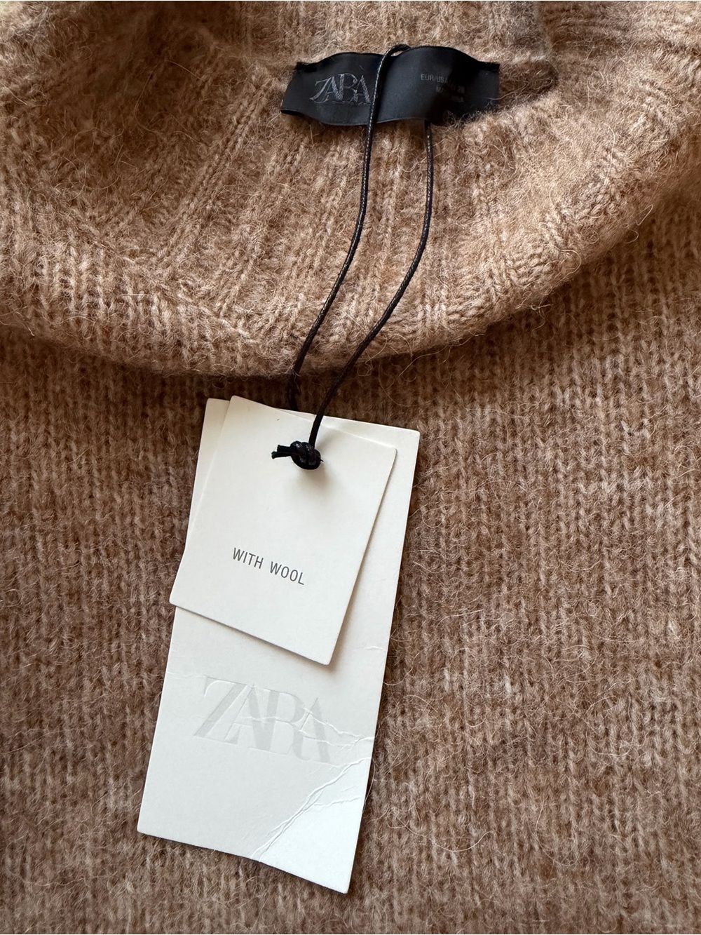 Zara Brown Ruffled Sleeve Knit Turtleneck Sweater Vest - Picture 4 of 5